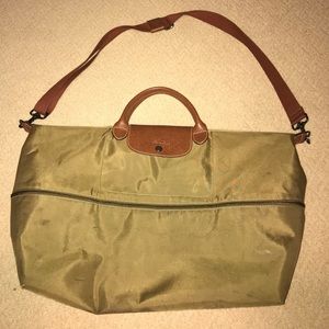 Longchamp Le Pilage Expandable Travel Duffle Khaki
